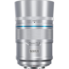 SIRUI Sniper 75 mm APS-C automatinio fokusavimo, F1.2 fotoaparato teleobjektyvas, skirtas X-T4, X-T5, X-H1, X-H2/H2S, X-T3, X-T30, X-S10 (X-Mount, sidabrinis)