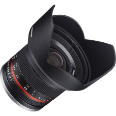 Samyang SY12M-FX-BK 12mm F2.0 itin plataus kampo objektyvas Fujifilm X-Mount fotoaparatams, juodas