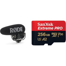 RØDE VideoMic Pro+ Premium Shotgun Microphone & SanDisk Extreme PRO microSDXC UHS-I memory card 256 GB + Adapter & RescuePRO Deluxe