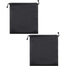 SG Store Headphone Storage Bag Headset Drawstring PU Leather Headphone Carrying Case Waterproof Lightweight 22x20cm Black