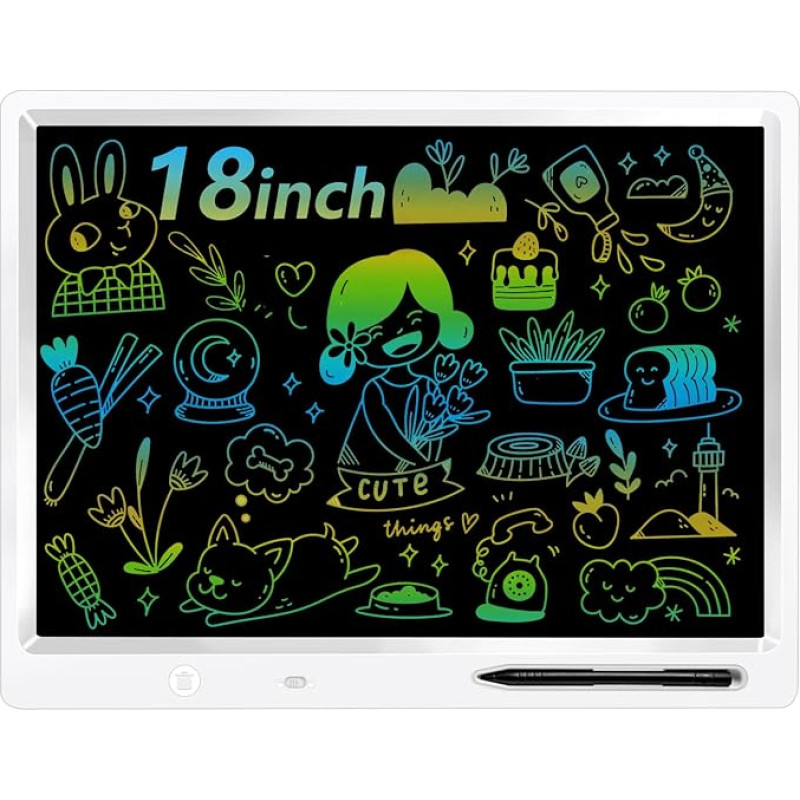 surekuo LCD Writing Board for Children, 18 Inch LCD Writing Board, with 2 Pens and Adjustable Stand, Is An Educational Learning Toy for Children Aged 3-12 Years