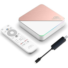 Nonic Homatics Box R 4K Plus Android TV Box + DVB-S2X Tuner - Smart TV Receiver, Google Certified, Dolby Atmos, Netflix 4K, Prime Video 4K, Disney+ 4K, Dual WiFi 6 HDMI Cable