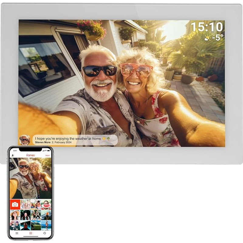 Denver PFF-1037W Digital Photo Frame 10.1 Inches White PFF-1037White