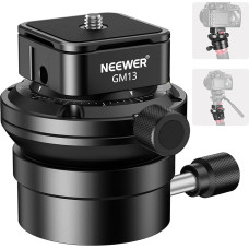 NEEWER Panorama Ball Head Tripod Head Leveling Base Aluminium, 1/4 colio greito atleidimo plokštelė DSLR ir 3/8 colio sriegio skylė, -15° posvyrio 360° slopinimo monopodas fotoaparato trikojui, maksimali apkrova 22lb, GM13