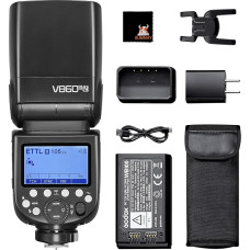 GODOX V860III-N I-TTL fotoaparato blykstė Master Slave Speedlite 1/8000s HSS GN60 2600 mAh įkraunama baterija Blykstė, suderinama su Nikon D3400 D5300 D7000 D750, reguliuojama šviesa, greitasis atleidimas