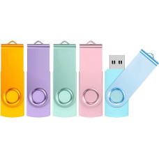 ABLAZE USB atmintinė 32 GB Pakuotė iš 5 metalinių atmintinių Daugiaspalvė besisukanti USB atmintinė Pakuotė iš 5 didelės spartos USB 2.0 atmintinių