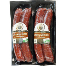 Kaminwurzen Jautiena 100% su parmezano sūriu, rūkyta jautienos dešra, brandinta mėsos dešra, šaltas ir karštas saliamis | Jautiena iš Saksonijos 280 g