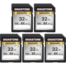 GIGASTONE Camera Pro 32GB SDHC Memory Card Pack of 5 up to 100 MB/s Digital Cameras Canon Sony Nikon Olympus Full HD Video UHS-I U1 V10 Class 10