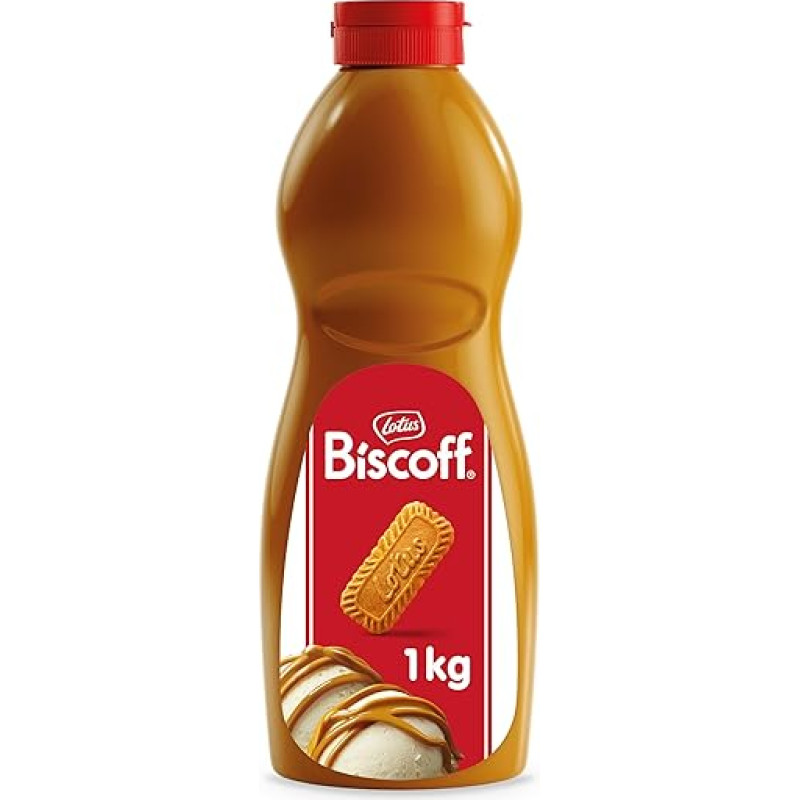 Lotus Biscoff | Topping | Dessert Sauce Made from Original Biscoff Caramelized Biscuit Cookies | Vegan | No Artificial Flavours or Colourants | Squeeze Bottle | 1kg