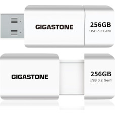Gigastone Z60 256GB 2 pakuotės USB 3.2 Gen1 Flash diskas, R/W 120/80MB/s itin didelės spartos rašiklinis diskas, be dangtelio, ištraukiamo dizaino nykščio diskas, suderinamas su USB 2.0 / USB 3.0 sąsaja
