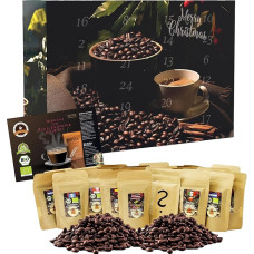 C&T Organic Fairtrade Coffee Advent Calendar 2024 Whole Beans 24 x Organic & Fair Trade Coffees Organic & Fair Trade Rarity Coffee + Surprise in Calendar Advent Calendar