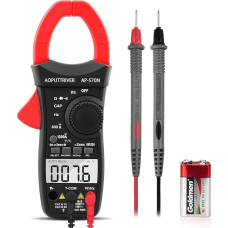 Klampinis matuoklis AP-570N TRMS 6000 skaitiklių Kintamosios srovės nuolatinės srovės gnybtų matuoklis su automatiniu diapazonu, varža, talpa, Hz, darbo ciklu, temperatūra, įjungimo srovės bandymu