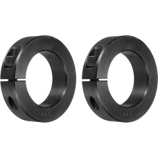 sourcing map Schaftmanschette 1 3/4 Zoll Bohrung Single Split Kohlenstoffstahl Klemmkragen Schaftmanschetten mit Stellschraube schwarz 2 Stück