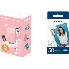 Canon Zoemini 2 Mini Photo Printer Mobile Portable Travel Pocket Printing Kit & ZP-2030 Original Zinc Photo Paper 50 Sheets Zoemini Instant Camera / Photo Printer