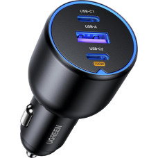 UGREEN Cigarette Lighter USB C 130 W Car Accessories Car Charger 3-Port Car 12 V USB Adapter Quick Charger Car Charger for MacBook Pro, iPhone 16/16 Pro/16 Pro Max/15/14/13, iPad, Galaxy S24, etc.