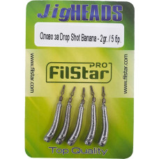 PRO FILSTAR Drop Shot Lead Set 5 x 2 g - Dropshot Lead Teardrop Shape Curved - Fishing Weights Set with Swivels - Fishing Weights - Jig Heads - Fishing Lead - Fishing Set - Fishing Weights - Fishing