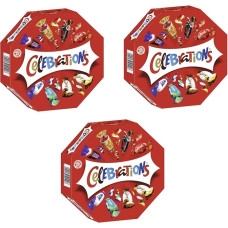 Švenčių dovanų dėžutė 3 x 269 g gimtadienio Kalėdų sausainiai su pieniniu šokoladu 