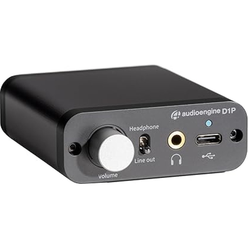 Audioengine D1P Portable Headphone Amplifier and 32 Bit DAC - Audio Switch for Desktop, Gaming and Music Lovers