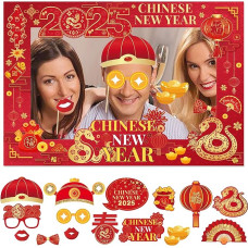 JeVenis 2025 Laimingų Naujųjų Metų Šalis Foto stendas Rekvizitai 2025 kinų Naujųjų Metų dekoracijos Kinų gyvatė Naujųjų Metų Šalies reikmenys