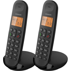 Logicom Iloa 250 Cordless Landline Telephone without Answering Machine - Duo - Analog and DECT Phones - Black