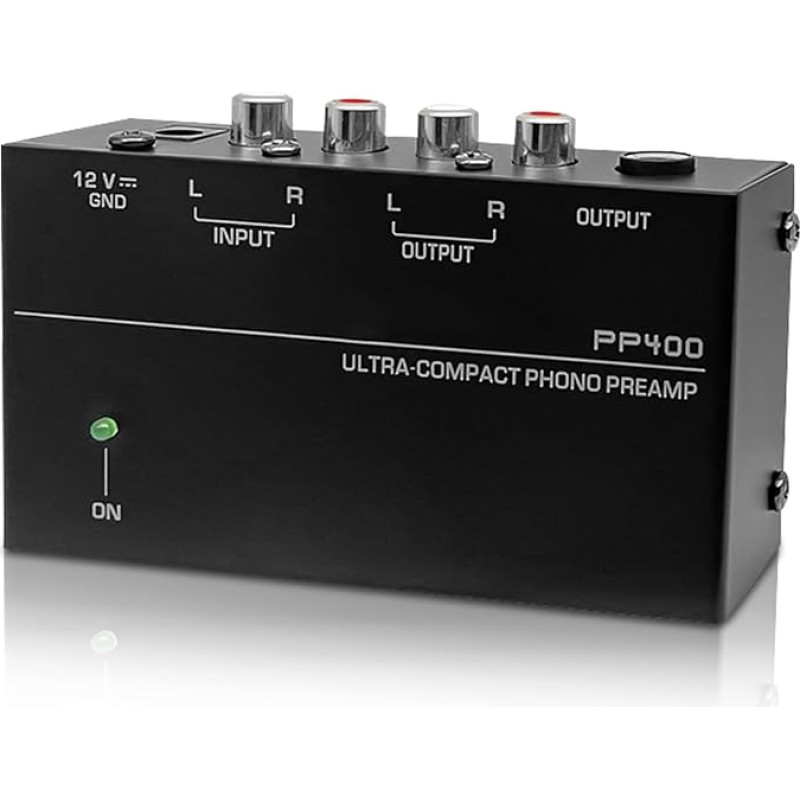 Phono Preamplifier Turntable, Preamp for Turntables, Phono Preamp with mm Sample Systems, Phono Preamp for Turntables with DC 12 V Power Supply, RCA Input and Output