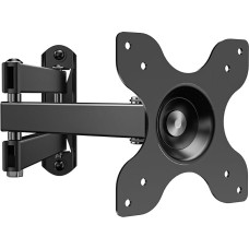 WALI TV Wall Mount, Swivelling Tilting Monitor Wall Mount for 13-32 Inch LED TV Flat Screens up to 15 kg, VESA up to 100 x 100 mm (1330 LM), Black