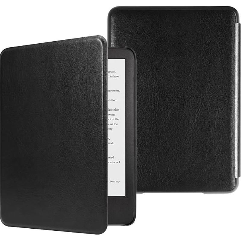 DMLuna Kindle (11th Generation 2022) Case, Ultra Slim Lightweight Smart Cover Durable Premium PU Leather Case with Auto Sleep Wake Function (Black)