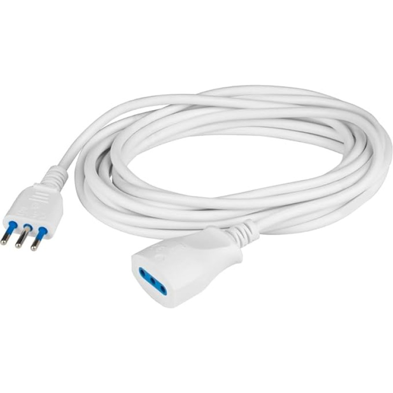 10 Metre 10 Metre 10/16 Amp 1500 Watt 150 V White Extension Cable with 2 Pin Socket