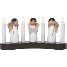 EGLO Christmas Light Arch with 4 Bulbs, Window Light with Illuminated Wooden Christmas Figures, Angel Candle Arch with Cable, E10, Warm White