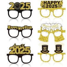 Pack of 6 New Year Glasses, New Year Decorations 2025, Happy New Year Glasses, 2025 Glasses, New Year's Eve Decoration, New Year's Eve Glasses, New Year's Eve Glasses 2025