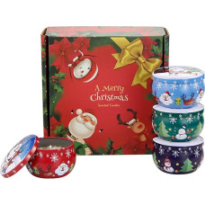 Gifts for Women, Pack of 4 Scented Candles Gift Set, Candles Christmas Gifts, Christmas Decoration, Scented Candles Made of Natural Soy Wax, Relaxation Gift for Women Aroma Therapy