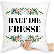 Marškinėlių pagalvėlė 40 x 40 cm Dekoratyvinė pagalvėlė - Pareiškimas su posakiais - Sustabdykite gaivą Gėlių - 40 x 40 cm - Balta - Posakiai Posakiai Gėlės Posakiai Laimingų Naujųjų Metų Juokinga Audinys Maišelis Juokinga