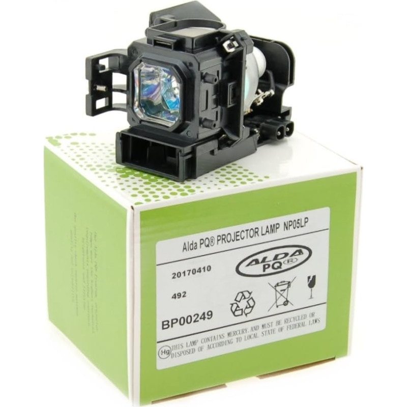 Alda PQ projektoriaus lempa VT700 / NP05LP / 60002094 / LV-LP30 / 2481B001AA, skirta NEC NP901, NP901WG, NP905, NP905G, NP905G, NP905G2, VT700, VT800, VT800G, NP901 / CANON LV-7365 projektoriams, lempa su korpusu