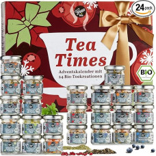 Gepp's Organic Tea Advent Calendar with 24 Unusual Organic Tea Varieties, Winter Fruit & Herbal Teas for Cuddly Advent Days, Gift Idea for Tea Lovers in the Advent Season