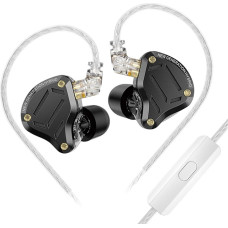 KZ ZS10 Pro 2 In-Ear Monitor ausinės, 4 lygių derinimo perjungiklis, daugiajuostės ausinės, patobulintos 1DD+4BA žaidimų ausinės su kabeliu ir 2PIN kabeliu audiofilams (juodos, su mikrofonu)