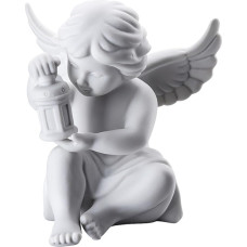 Angel Medium White Matt Angel with Lantern