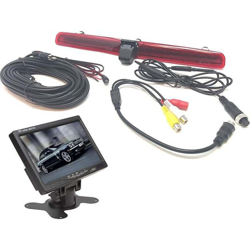 Stabdžių žibintų galinio vaizdo kamera, skirta VW Transporter T5 Van 2003-2015 m. vienų durų galinio vaizdo kamerai - su 7 colių prietaisų skydelio monitoriumi