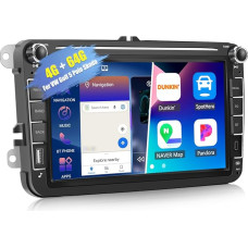 4G + 64G CAMECHO Android 13 Car Radio for VW Golf 5 Polo Skoda with Navi Carplay Android Car, 8 Inch Double DIN Car Radio Touch Display with Bluetooth Mirror Link FM/RDS WiFi SWC and USB
