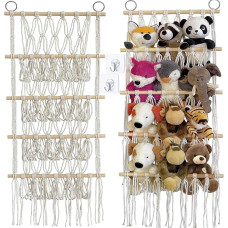 qimeyu Cuddly Toy Storage, Cuddly Toy Hammock, Cuddly Toys Net, 4 Tier Cuddly Toy Storage, Hanging Stuffed Toy Storage Net for Children's Room, Living Room, Bedroom