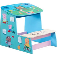 Peppa Pig Wooden Play Desk, Chalk Board and Storage Compartment. Made from FSC Certified Wood.