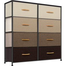 LLappuil 8 stalčių komoda Aukštas saugojimas Miegamojo svetainė Svetainės prieškambario prieškambario įėjimo spintos Audinys stalčiai su tvirtu rėmu Medinis viršus ir rankenos