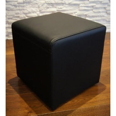 Quattro Meble Tikros odos taburetė 40 x 40 x 40 cm Karvės odos sėdynė Kubas Kojinė minkštasuolis Minkšta taburetė Tikra oda Puff Black