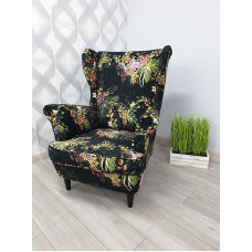 MartHome Single Sofa Lounge Chair with Footrest, Living Room Chair, Fabric Chair - Relax Armchair, TV Wing Chair, Comfortable Lounge Chair Living Room - Scandinavian Armchair (Pattern 5)