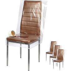 Houseables Chair Covers Plastic Seat Protector Set of 4 27.5 x 22 Inch Clear Vinyl Dining Room Chair Covers Waterproof Transparent Cover Laminate Cover Leak Proof Slipcovers