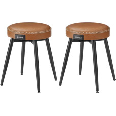 VASAGLE EKHO kolekcija - valgomojo kėdės 2 virtuvės kėdžių komplektas Dirbtinės odos vidurio amžiaus modernaus stiliaus 48,2 cm aukščio Lengvas surinkimas Miegamasis kambarys Karamelinė ruda LDC170K02