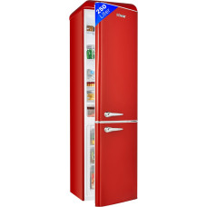 Bomann® KGR 7328.1 250 l talpos retro šaldytuvas-šaldiklis | Aušinimas: 186 L ir 64 L šaldiklio talpa | Šaldytuvas su LED apšvietimu | Šaldytuvas su nuolatiniu temperatūros reguliavimu | Raudona
