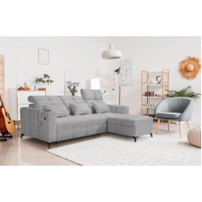 All4All Inez kampinė sofa, sofos su lovos funkcija, sofa lova su lovos dėže, baldai, sofa su USB, moderni kampinė sofa, kampinė sofa, L formos sofa, minkšta sofa, reguliuojami galvūgaliai, svetainės zona 26