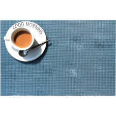 AMDXD 6er Set Tischsets Abwaschbar Quadratisch, 70% Vinyl 30% Polyester Platzset Weihnachten Abwischbar Europäischer Stil Gewebt Texture, Tischuntersetzer Abwaschbar Blau Grün, 30x45CM