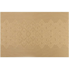 AMDXD 6er Set Tischsets Abwaschbar Quadratisch, PVC Platzsets Jacquard mit Rautenförmig Muster Anti-Rutsch, Tischuntersetzer Esstisch Gold für Tisch, Bar und Küche, 45x30CM