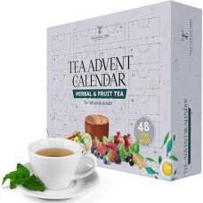 Tea Advent Calendar 2024 - 24 Days Tea Gift Advent Calendar for Men and Women, Advent Calendar, Tea Set | 2 x 24 Flavoured Teas, Fruit Tea, Herbal Tea Gift Set